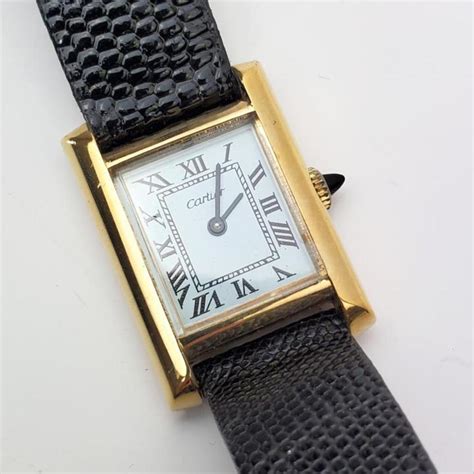 cartier 18k electroplated swiss|cartier yellow gold watch.